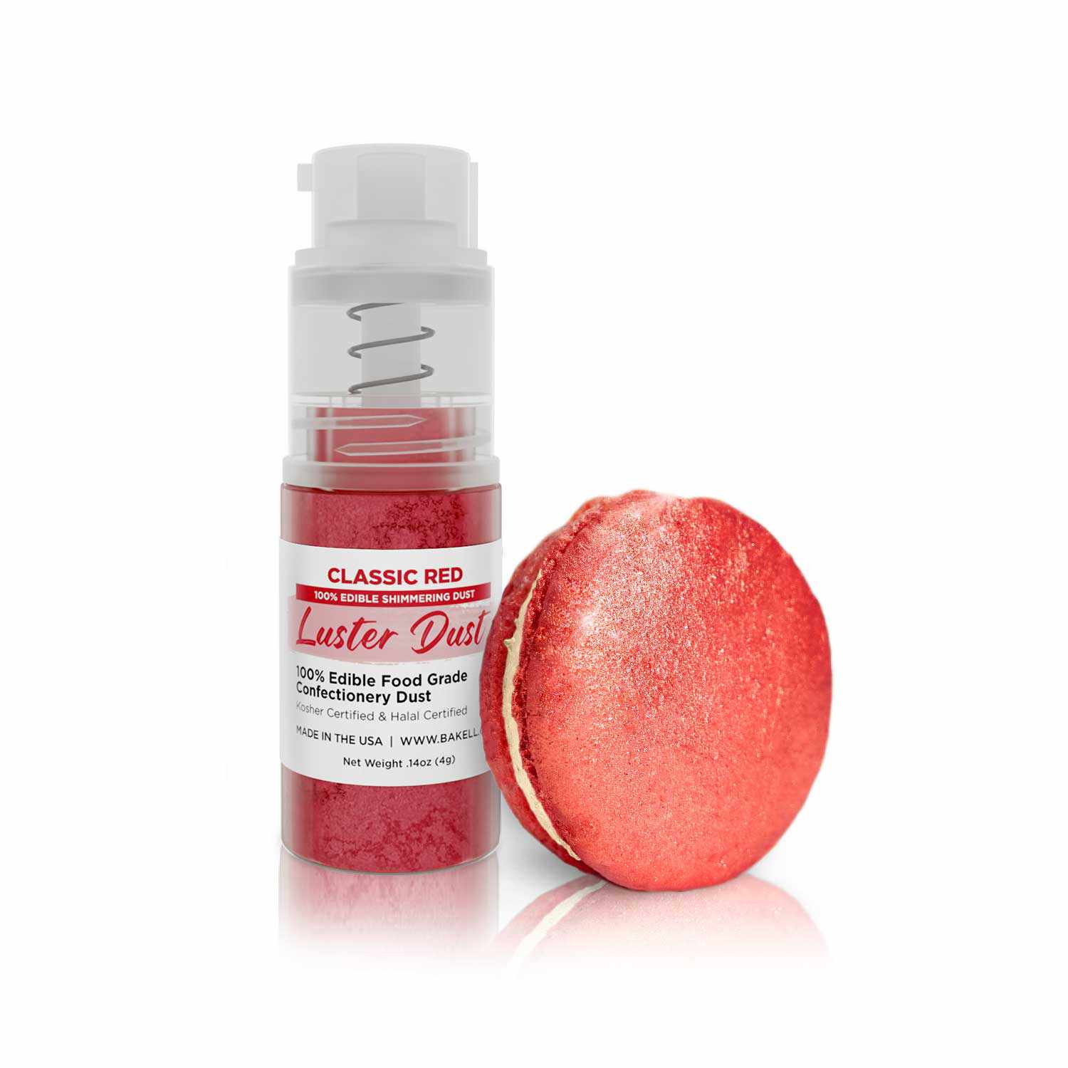Classic Red Luster Dust Spray, Luster Dust Edible Glitter Spray Dust for  Cakes, Cookies, Desserts, Paint. FDA Compliant (4 Gram Pump)